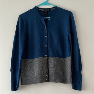 New Marc by Marc Jacobs 100% cashmere two-tone contrast grandpa cardigan sweater